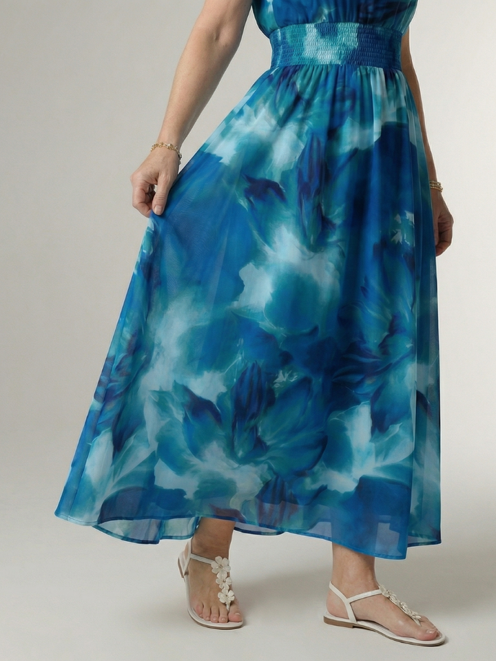 Béatrice | Robe Maxi Fleurie Dos-Nu