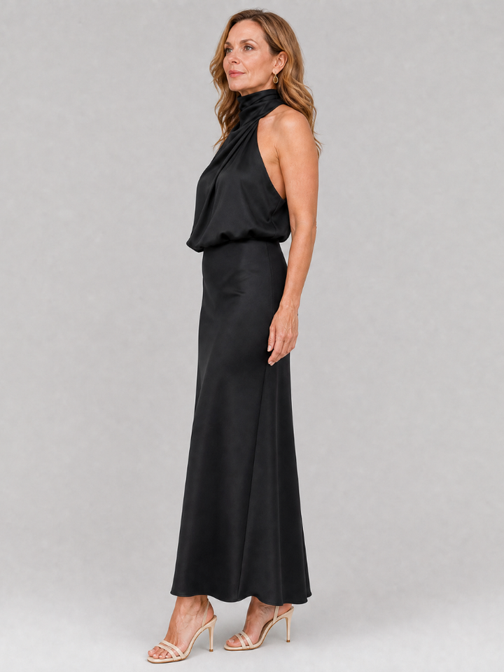 Maud | Robe Maxi en Satin Dos-Nu