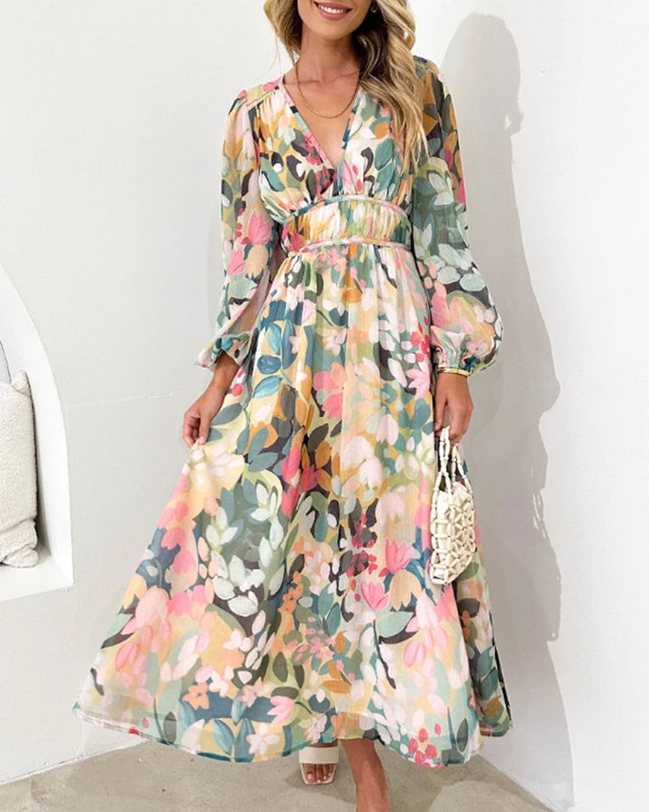 Colette | Robe Féminine à Motif Fleuri