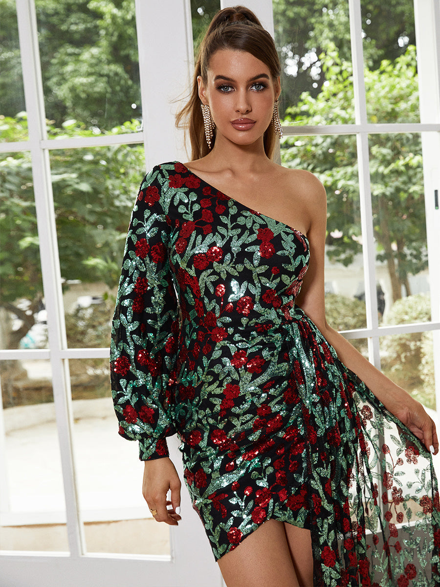 Huguette | Robe Maxi Fleurie Asymétrique
