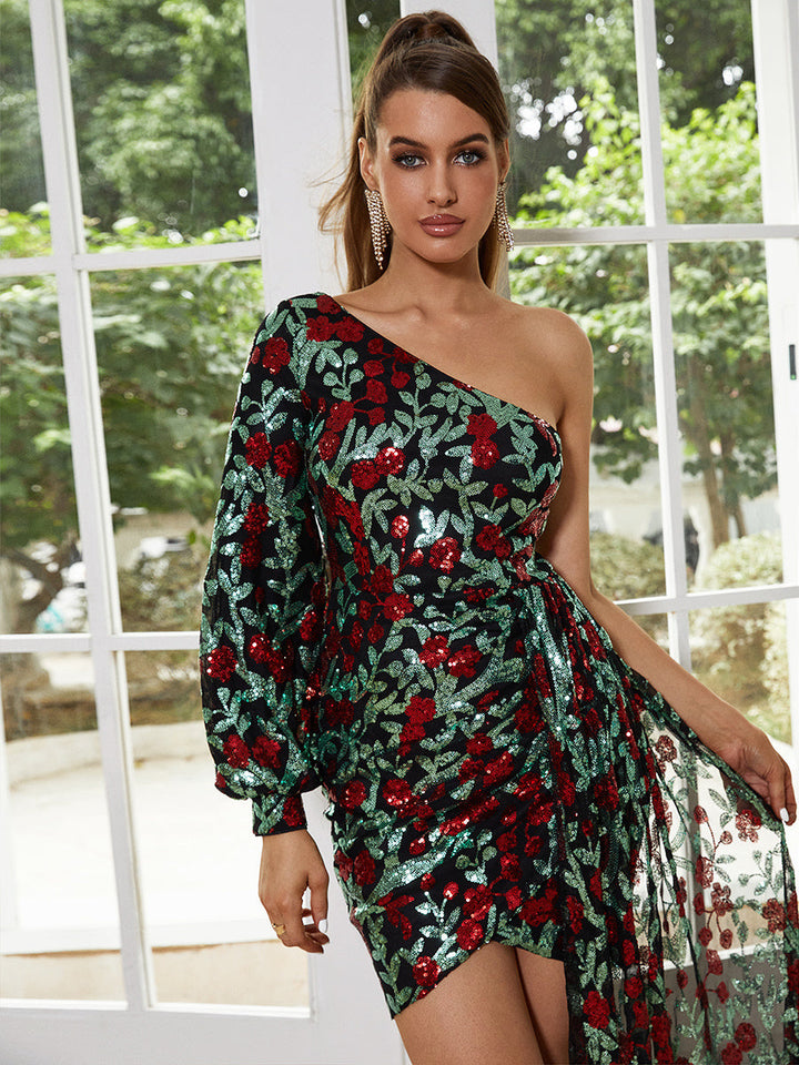 Huguette | Robe Maxi Fleurie Asymétrique