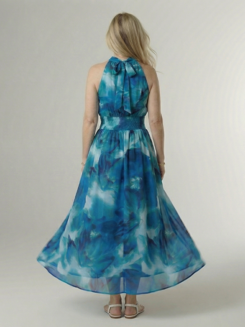 Béatrice | Robe Maxi Fleurie Dos-Nu