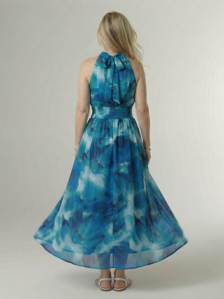 Béatrice | Robe Maxi Fleurie Dos-Nu