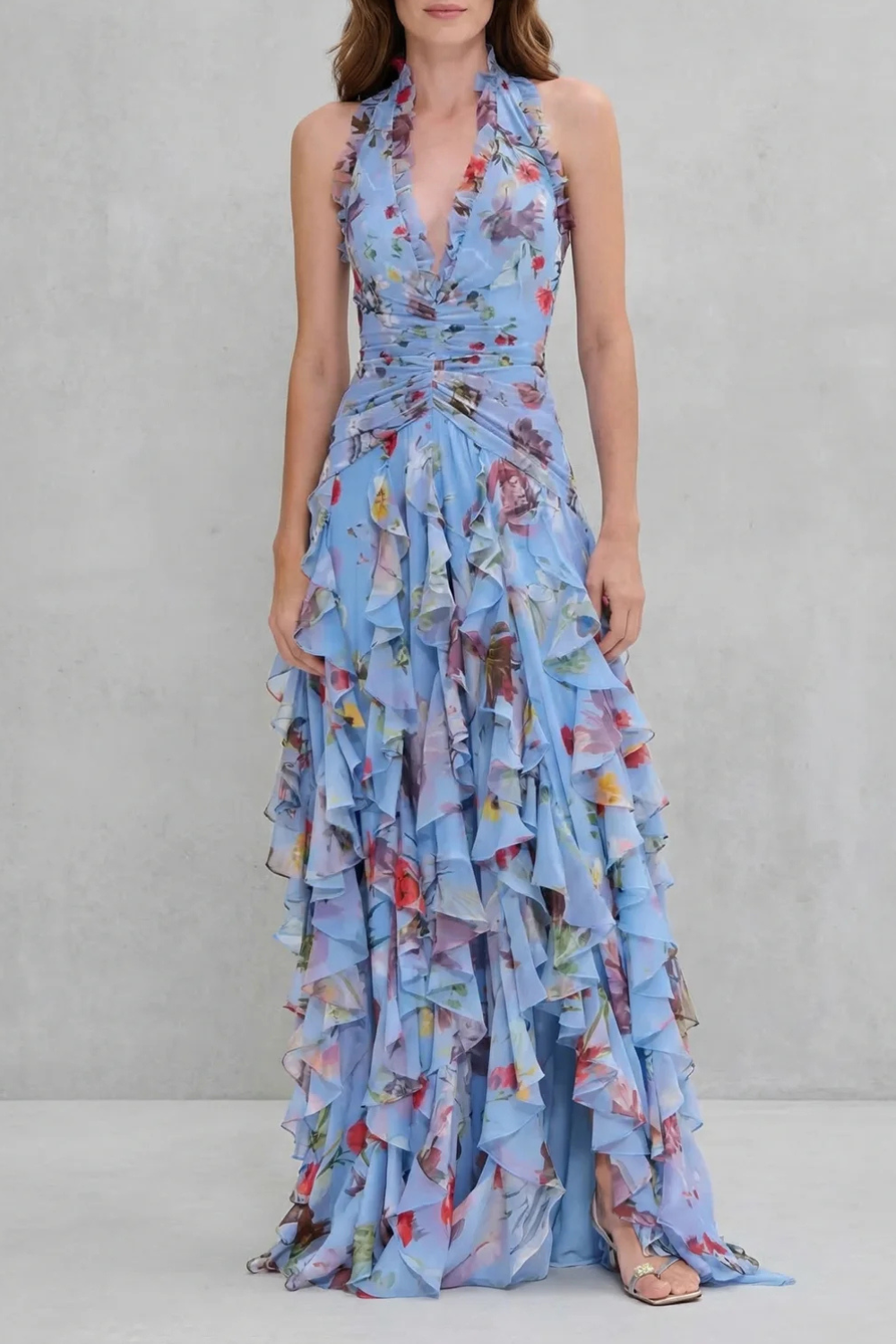 Béatrice | Robe Longue Romantique Cascade de Roses