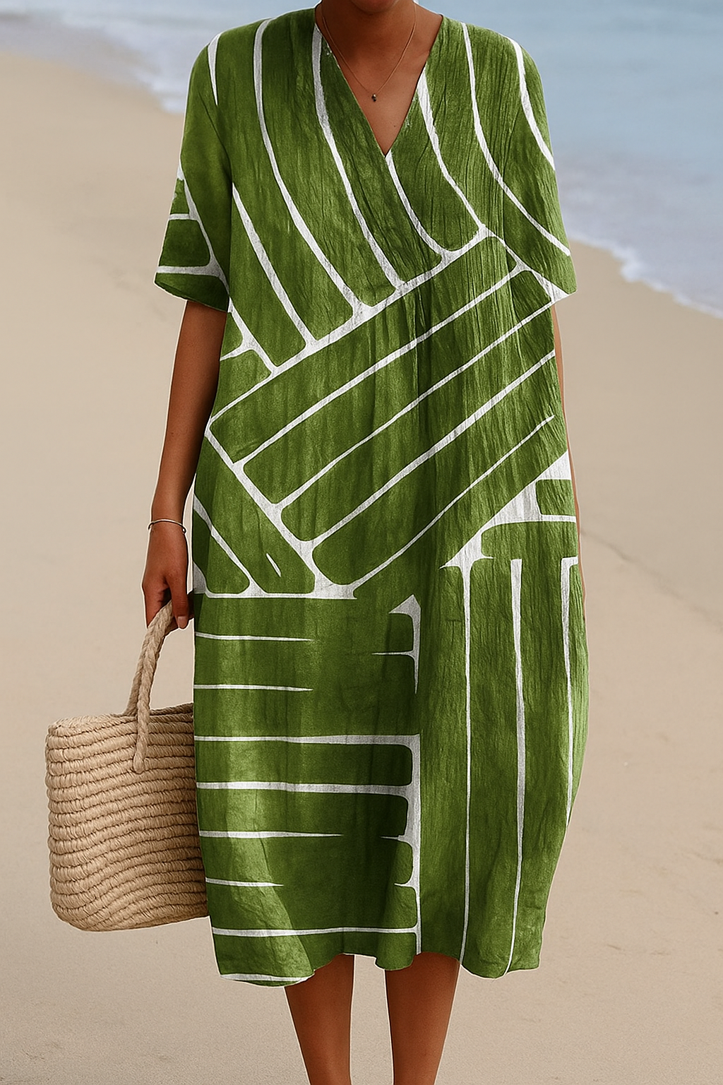 Eithne - Green Geometric Dress