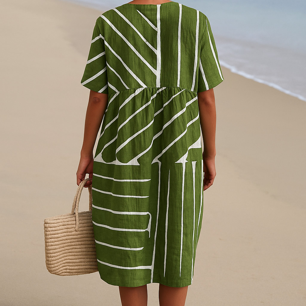 Eithne - Green Geometric Dress