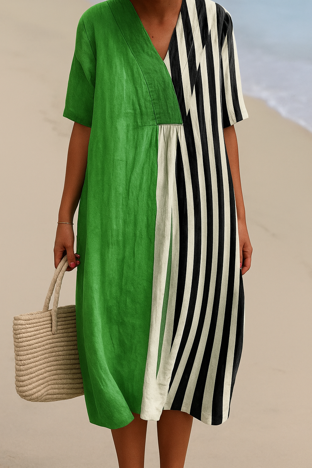 Eilís - Green Striped Dress