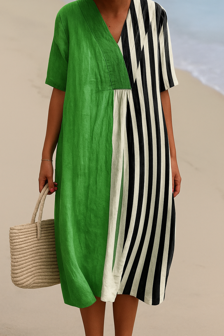 Eilís - Green Striped Dress