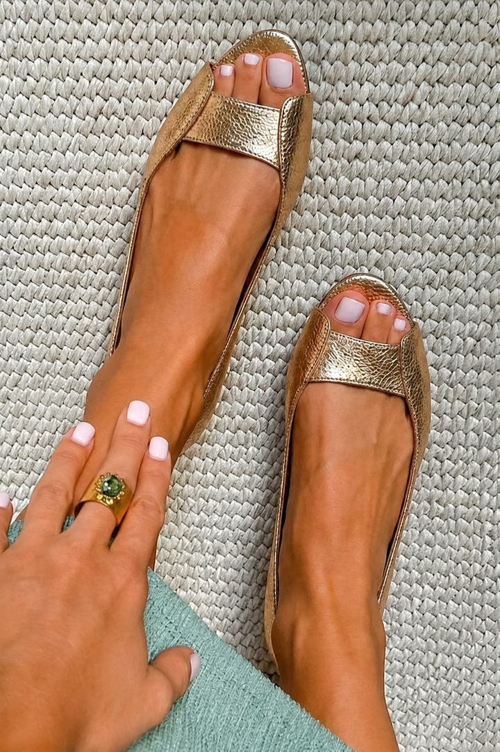 Juliette | Sandales Dorées Confort Chic