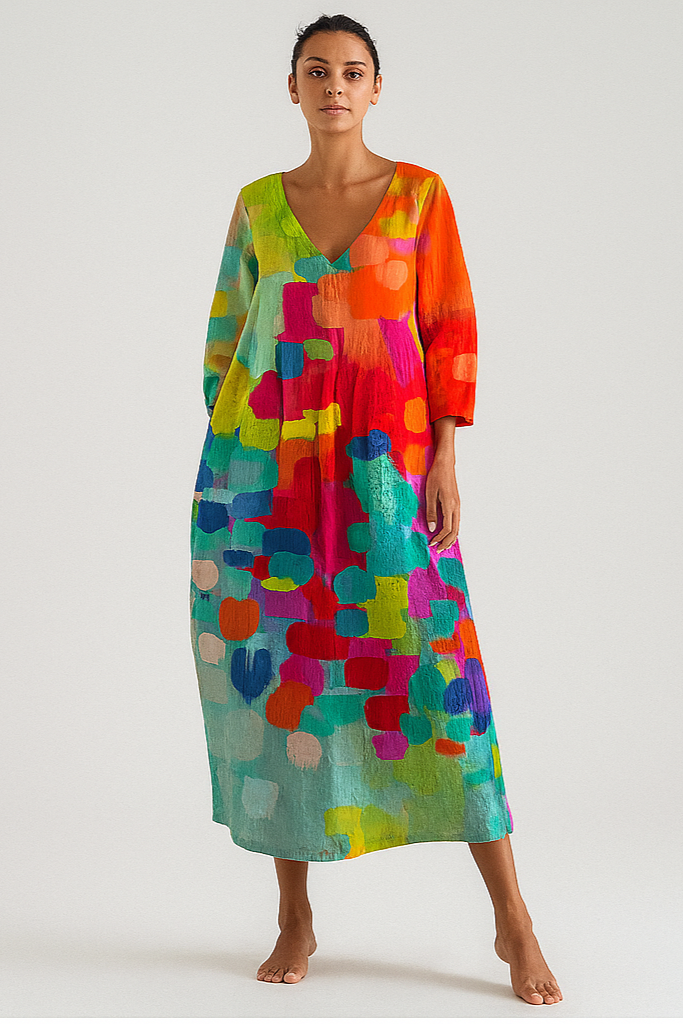 Eabha - V-Neck Fluid Dress
