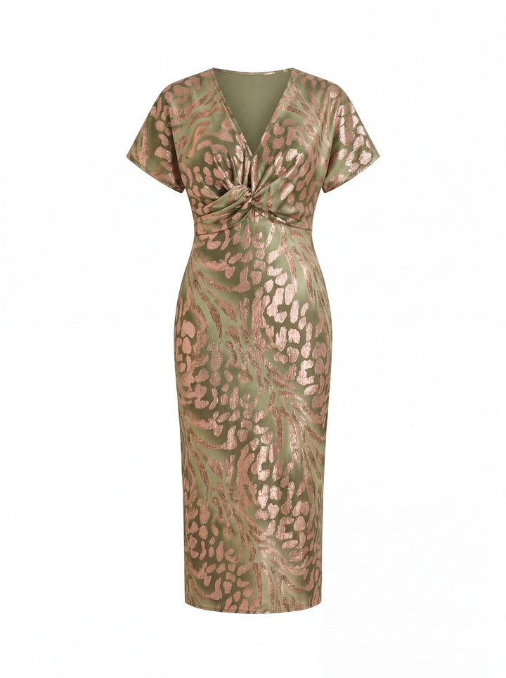 Renée | Robe Midi Gainante à Nœud Central