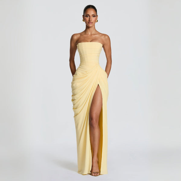 Eimear - Draped Dress with Slit