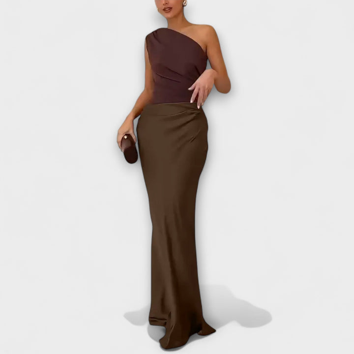 Dervla - Asymmetrical Satin Dress