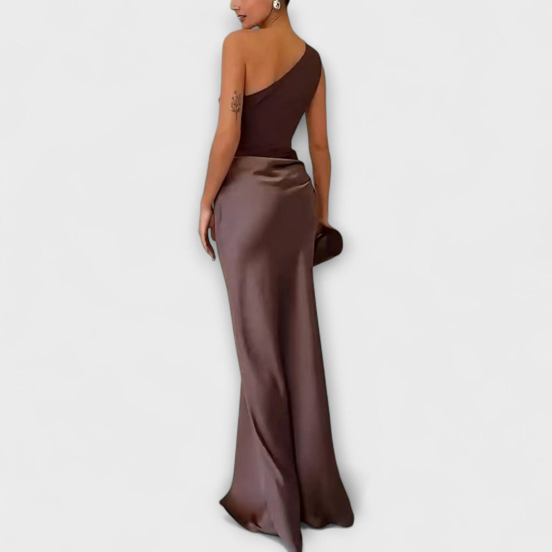 Dervla - Asymmetrical Satin Dress