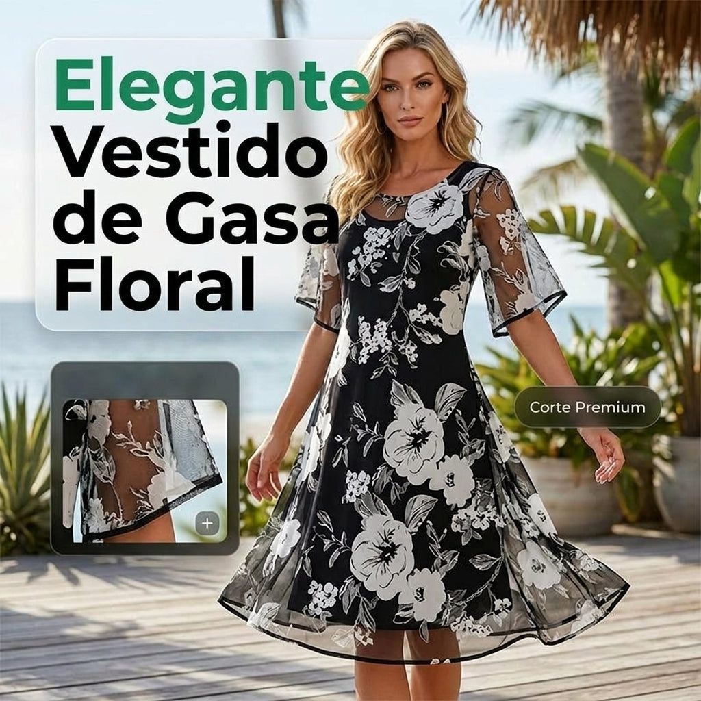 Coline | Robe en Mousseline Fleurie