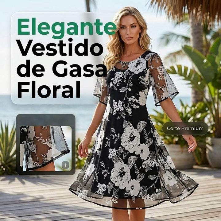 Coline | Robe en Mousseline Fleurie