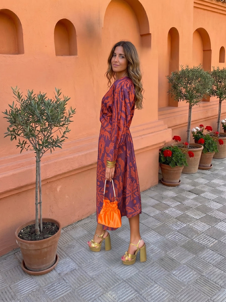 Estelle | Robe Midi à Imprimé Coloré