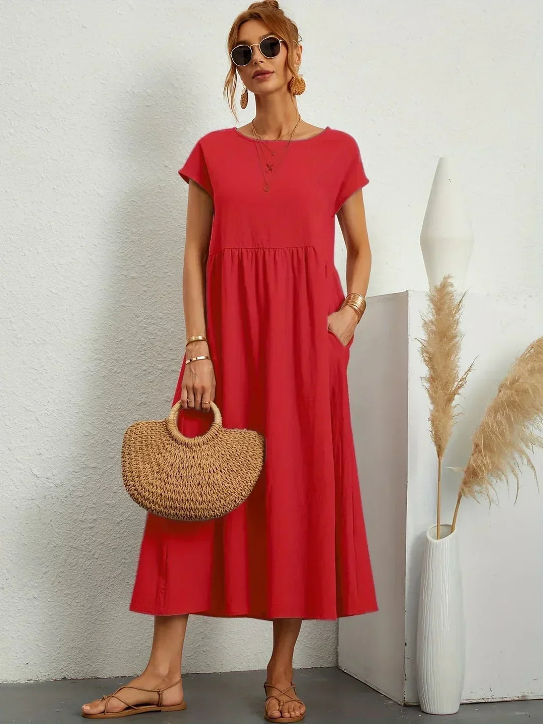 Sidonie | Robe Midi Coton-Soie
