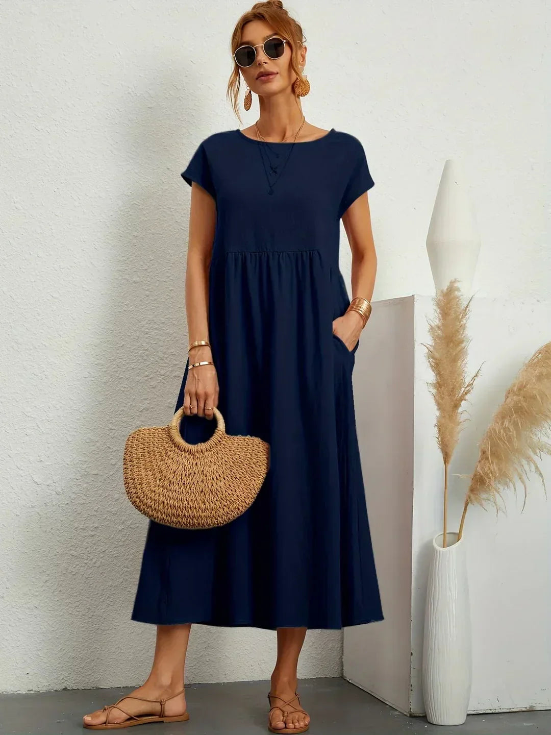 Sidonie | Robe Midi Coton-Soie
