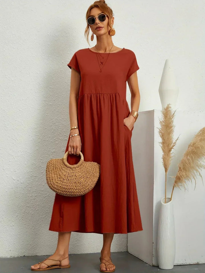 Sidonie | Robe Midi Coton-Soie