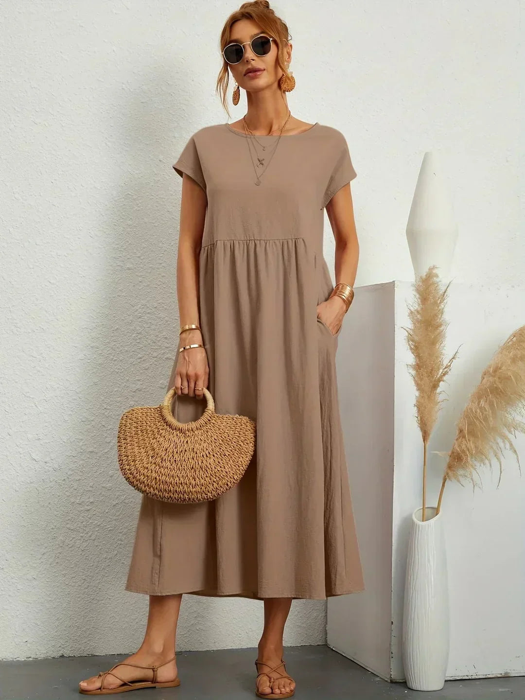 Sidonie | Robe Midi Coton-Soie
