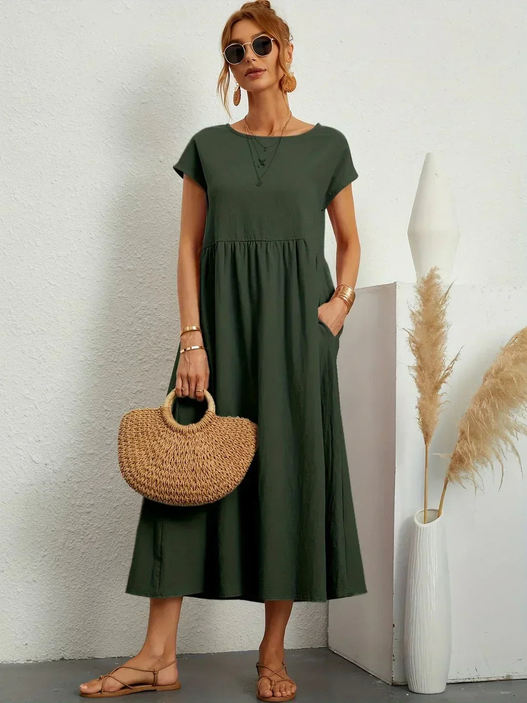 Sidonie | Robe Midi Coton-Soie
