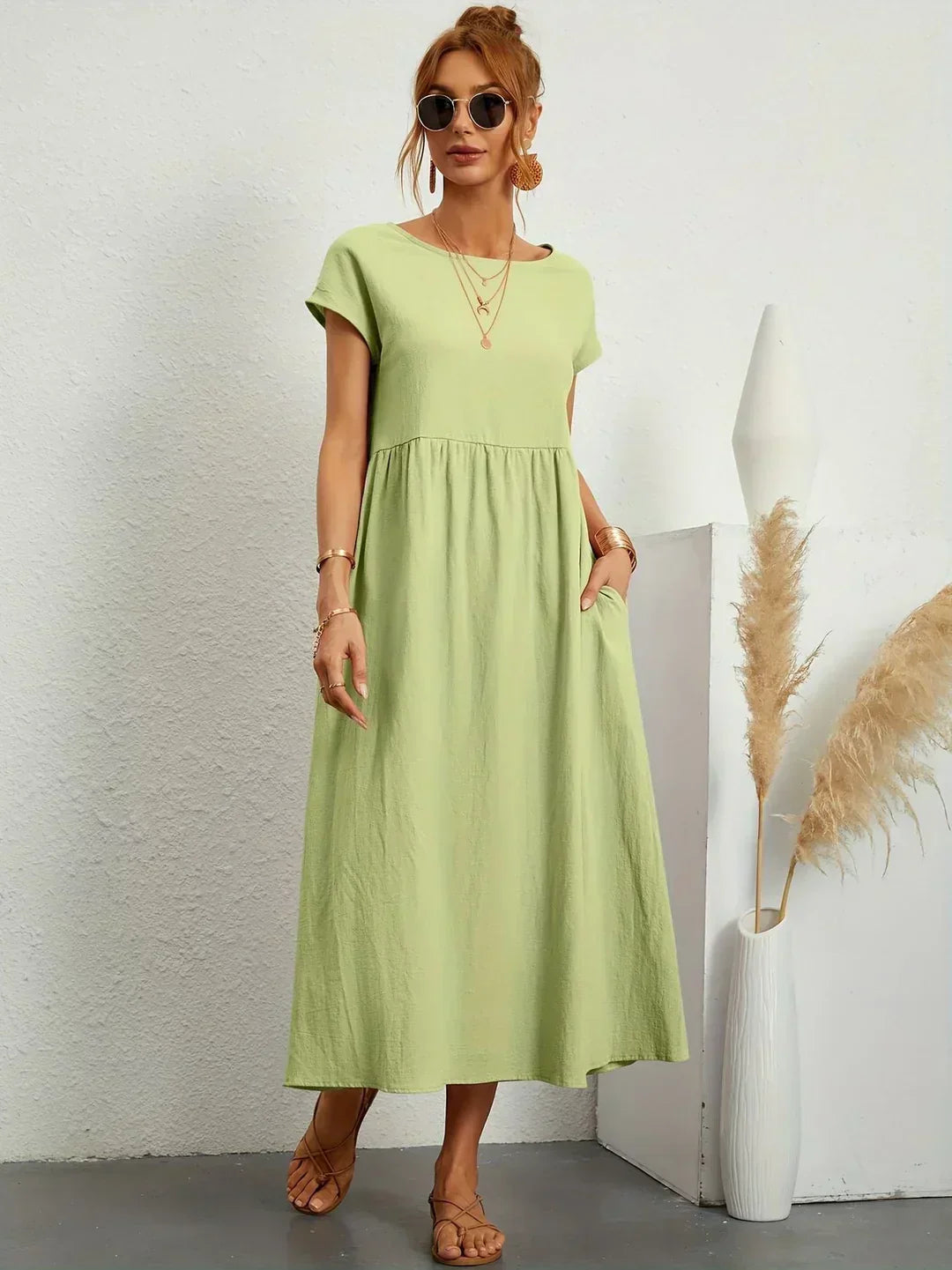 Sidonie | Robe Midi Coton-Soie