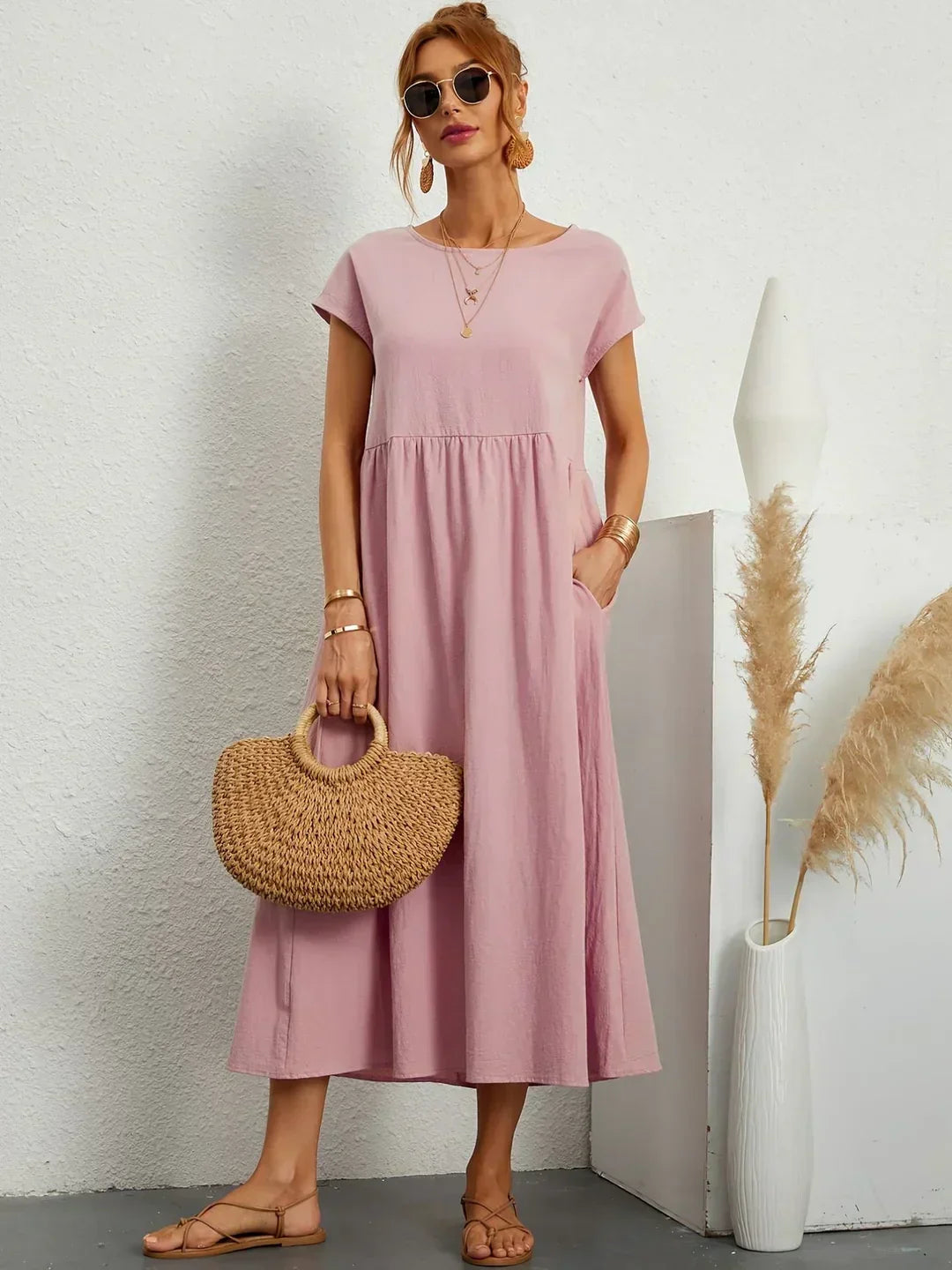 Sidonie | Robe Midi Coton-Soie