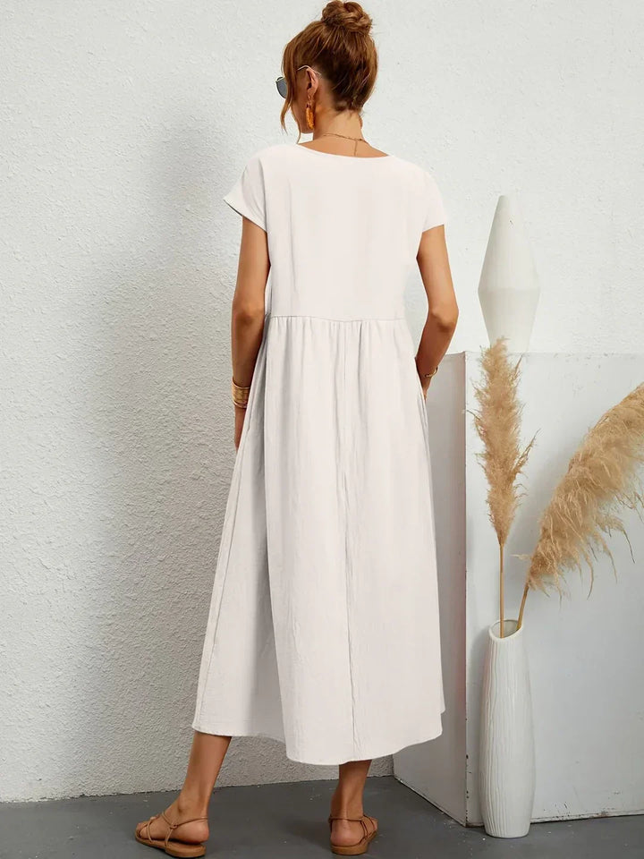 Sidonie | Robe Midi Coton-Soie