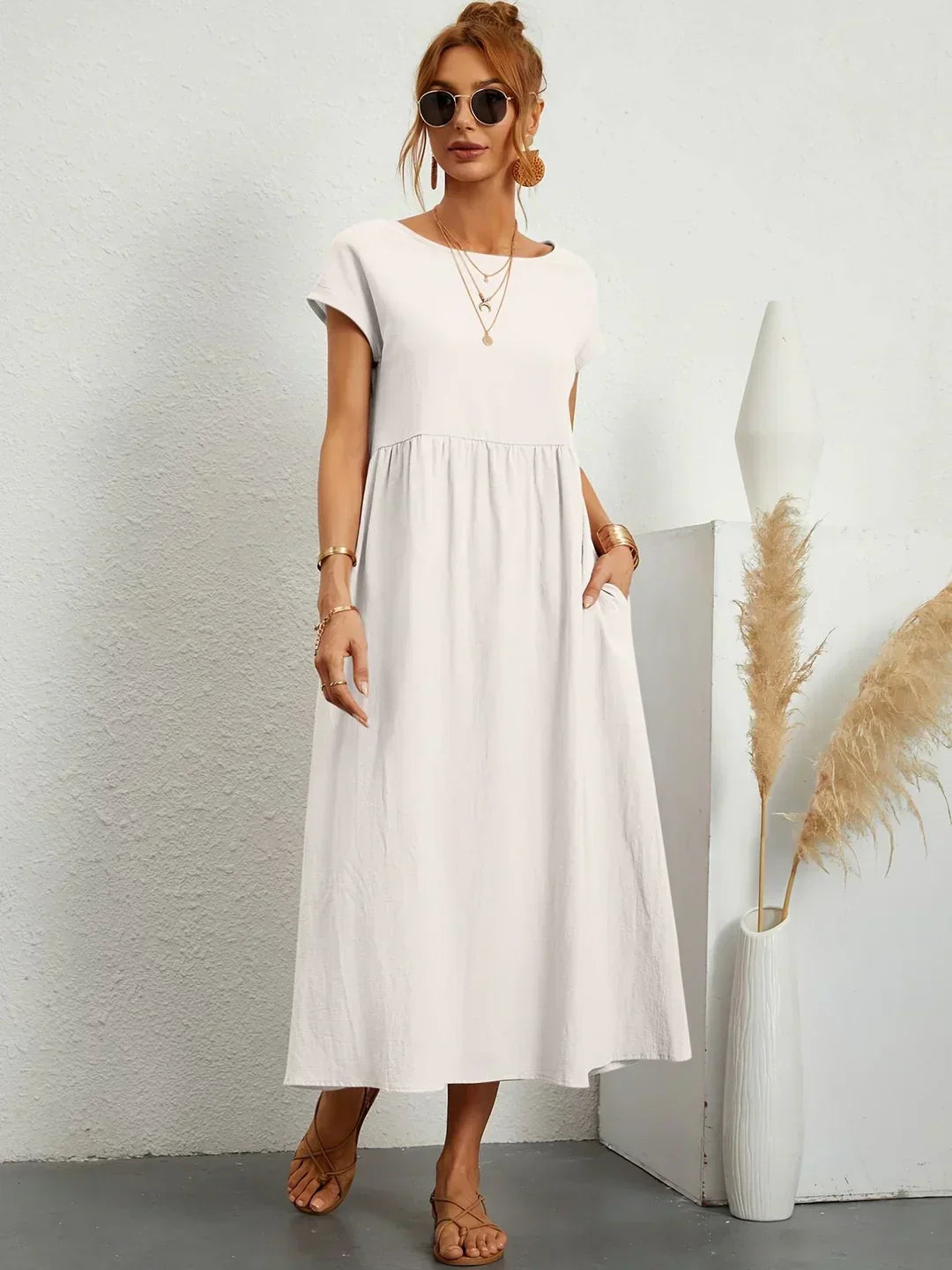 Sidonie | Robe Midi Coton-Soie