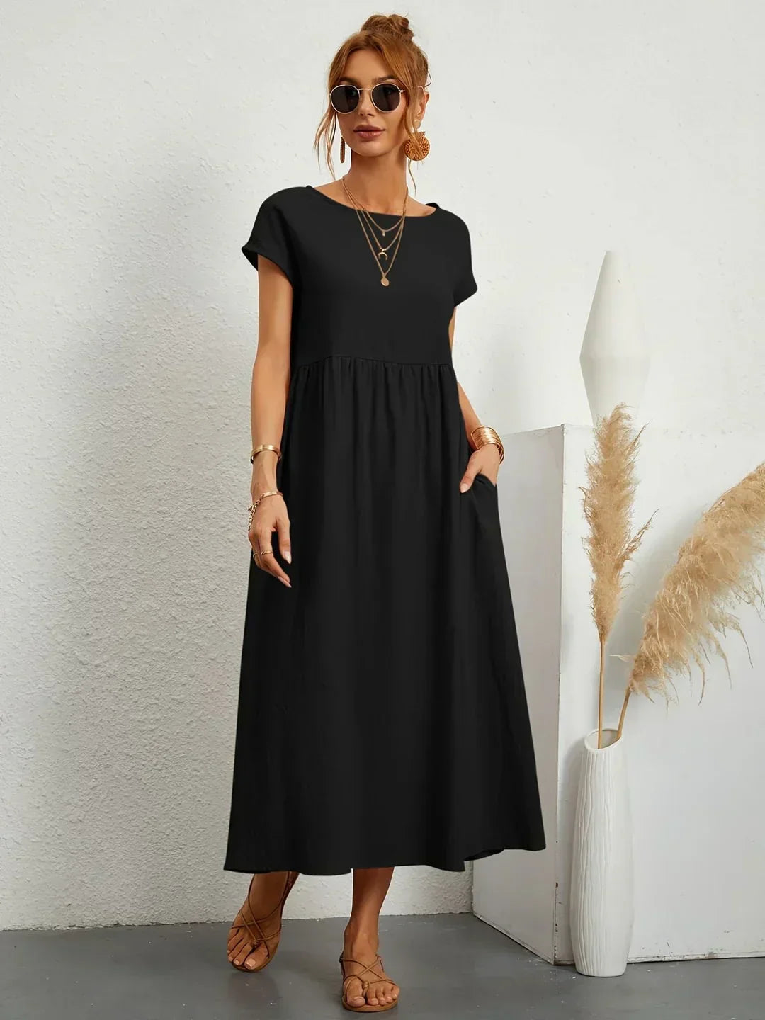Sidonie | Robe Midi Coton-Soie