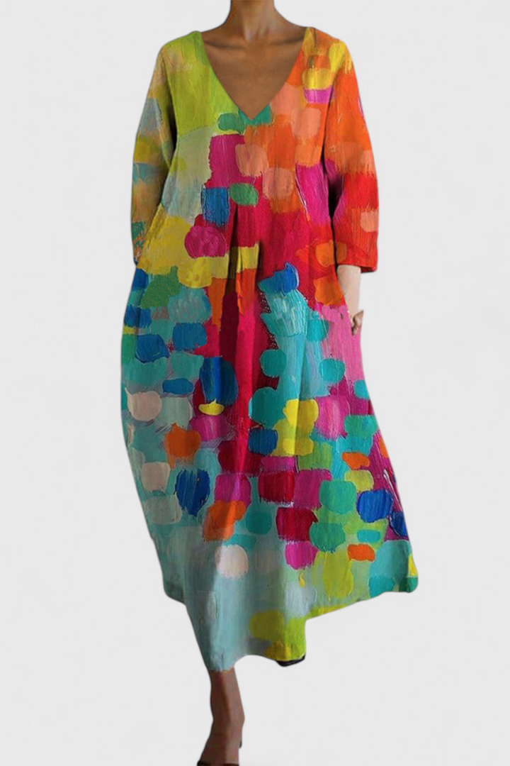 Eabha - V-Neck Fluid Dress
