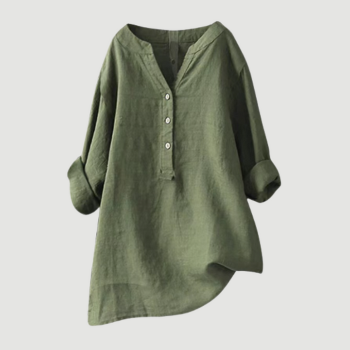Eabha - White V-Neck Blouse