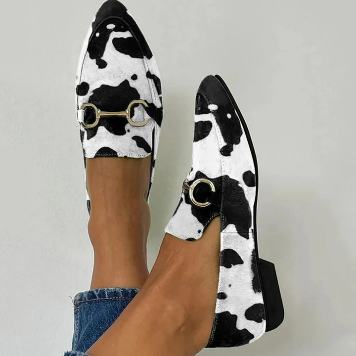 Ciara - Printed Buckle Moccasins