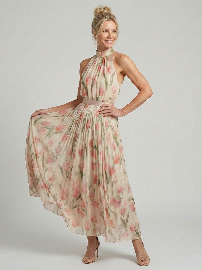 Cécile | Robe Maxi Imprimé Tulipe