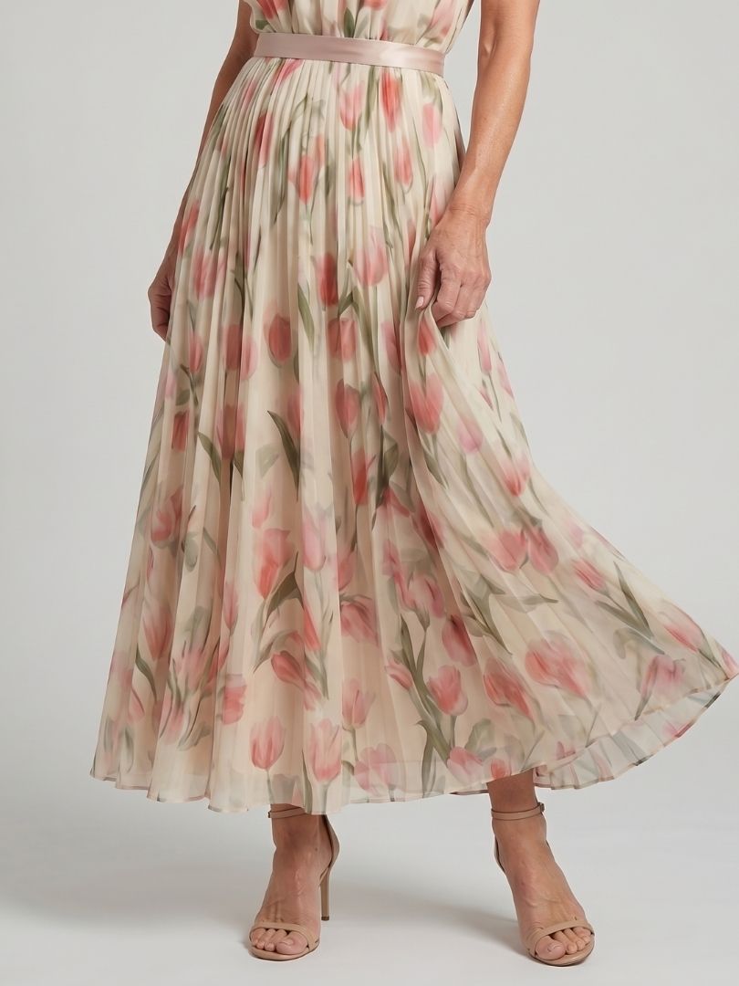 Cécile | Robe Maxi Imprimé Tulipe