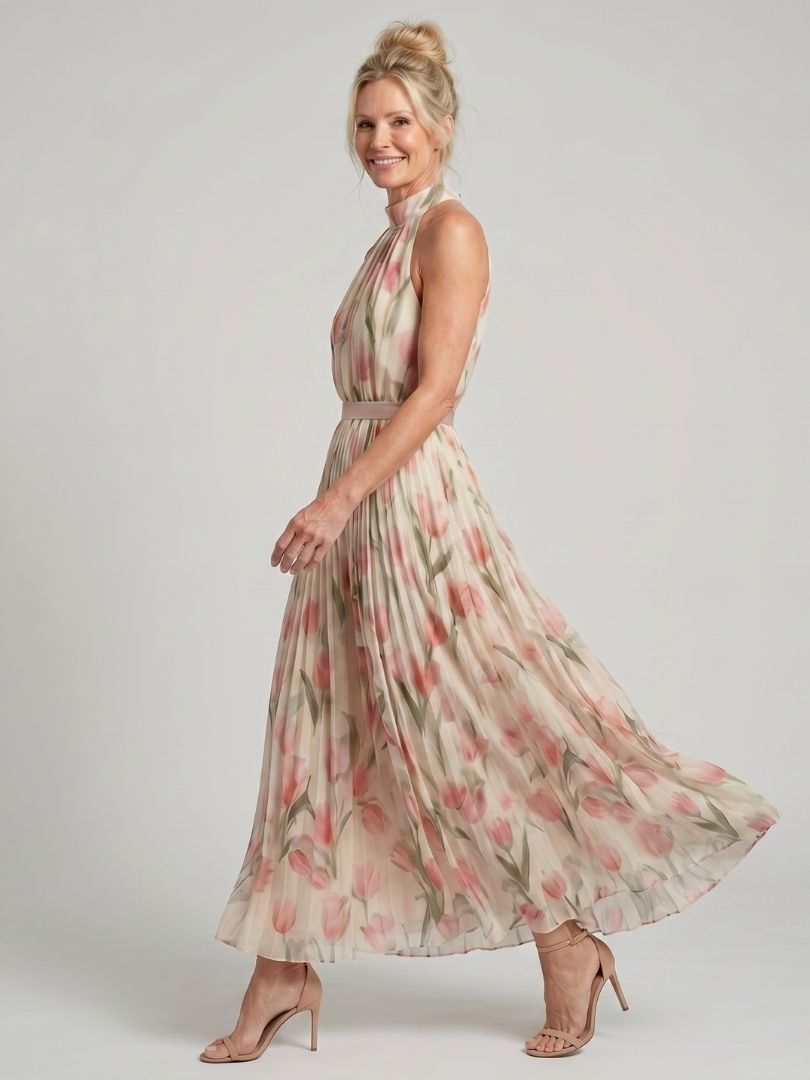Cécile | Robe Maxi Imprimé Tulipe