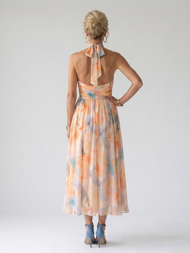 Romane | Robe Midi Multicolore Dos-Nu