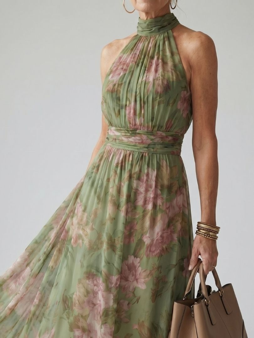 Manon | Robe Maxi en Mousseline Fleurie