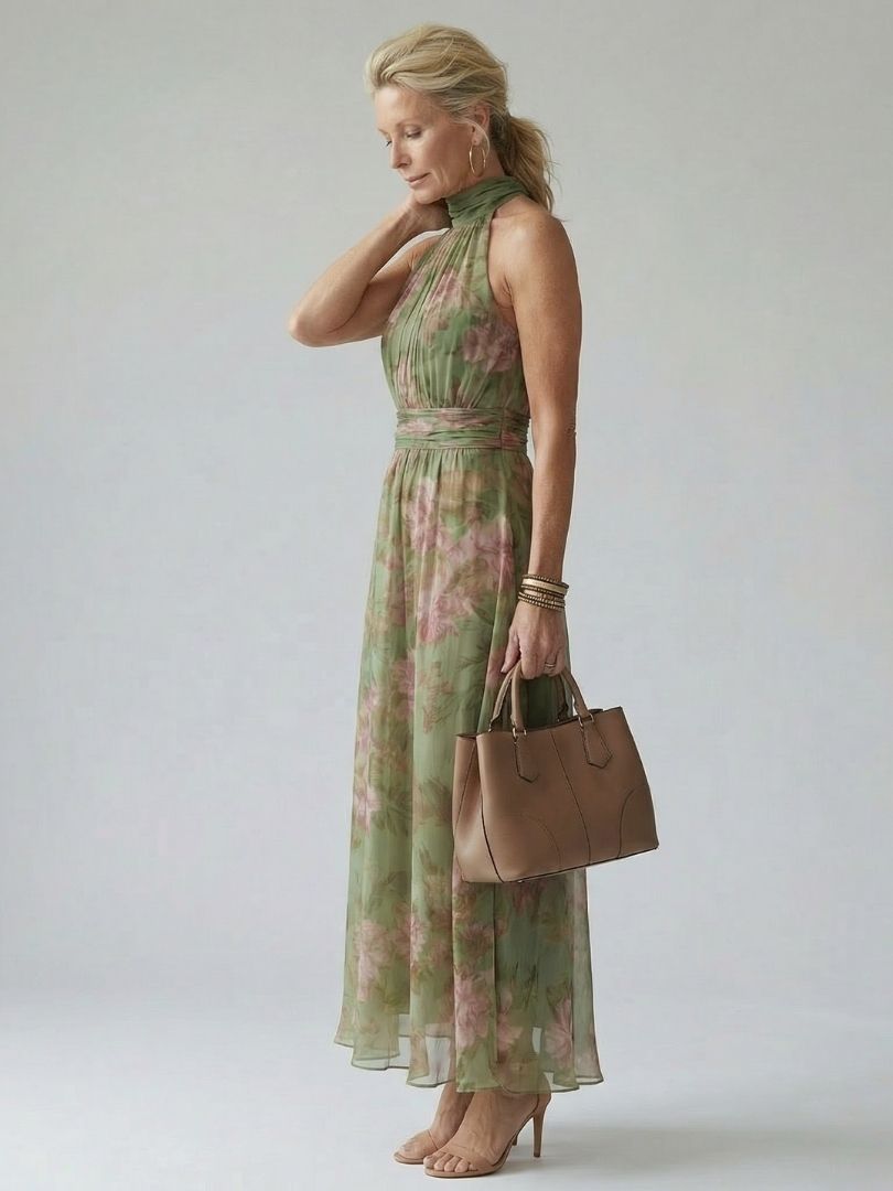 Manon | Robe Maxi en Mousseline Fleurie