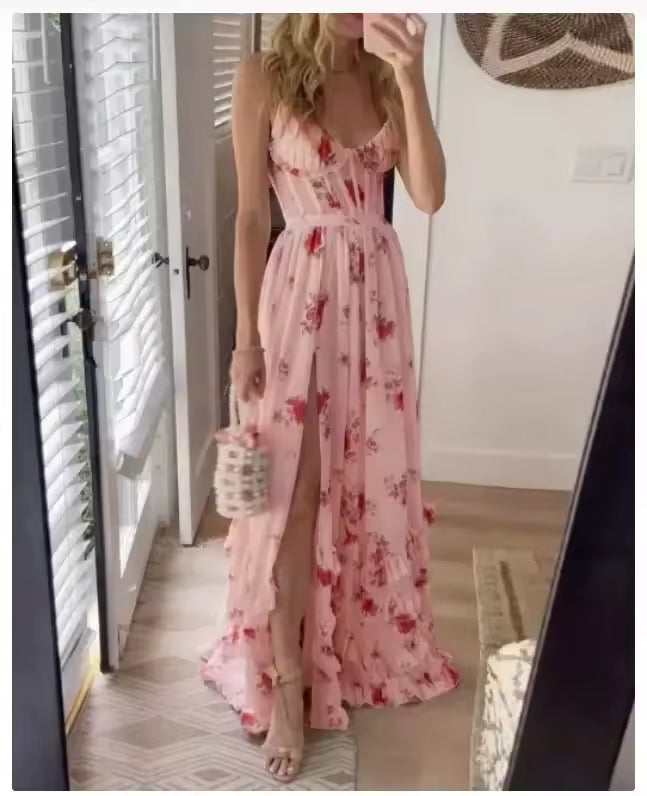 Inès | Robe Fleurie Col en V