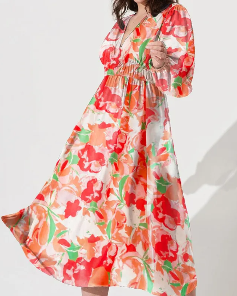 Colette | Robe Féminine à Motif Fleuri
