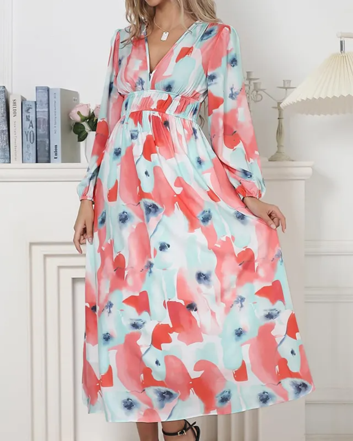 Colette | Robe Féminine à Motif Fleuri