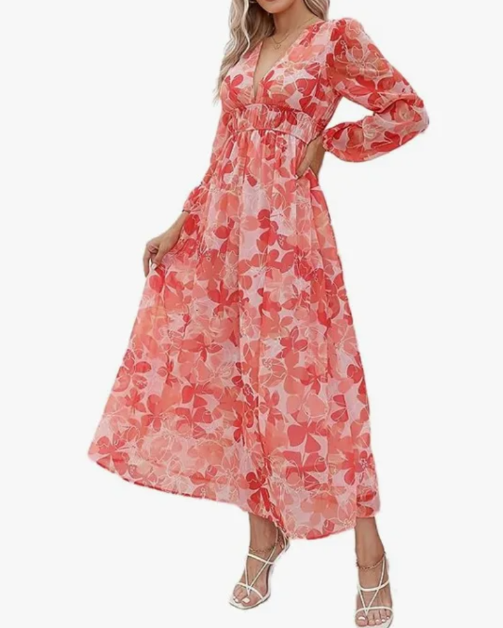 Colette | Robe Féminine à Motif Fleuri