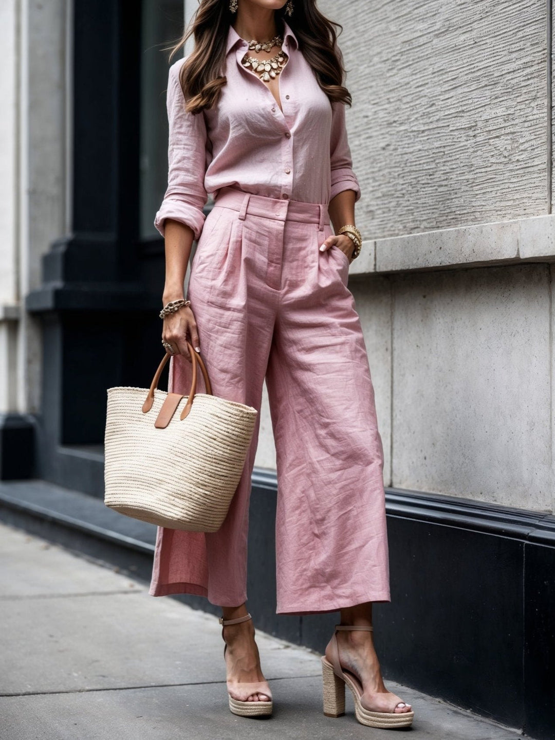 Dervla - Casual Pink Set