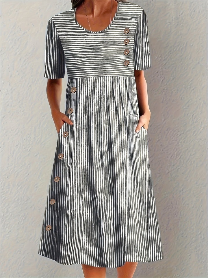Francine | Robe Midi Rayée