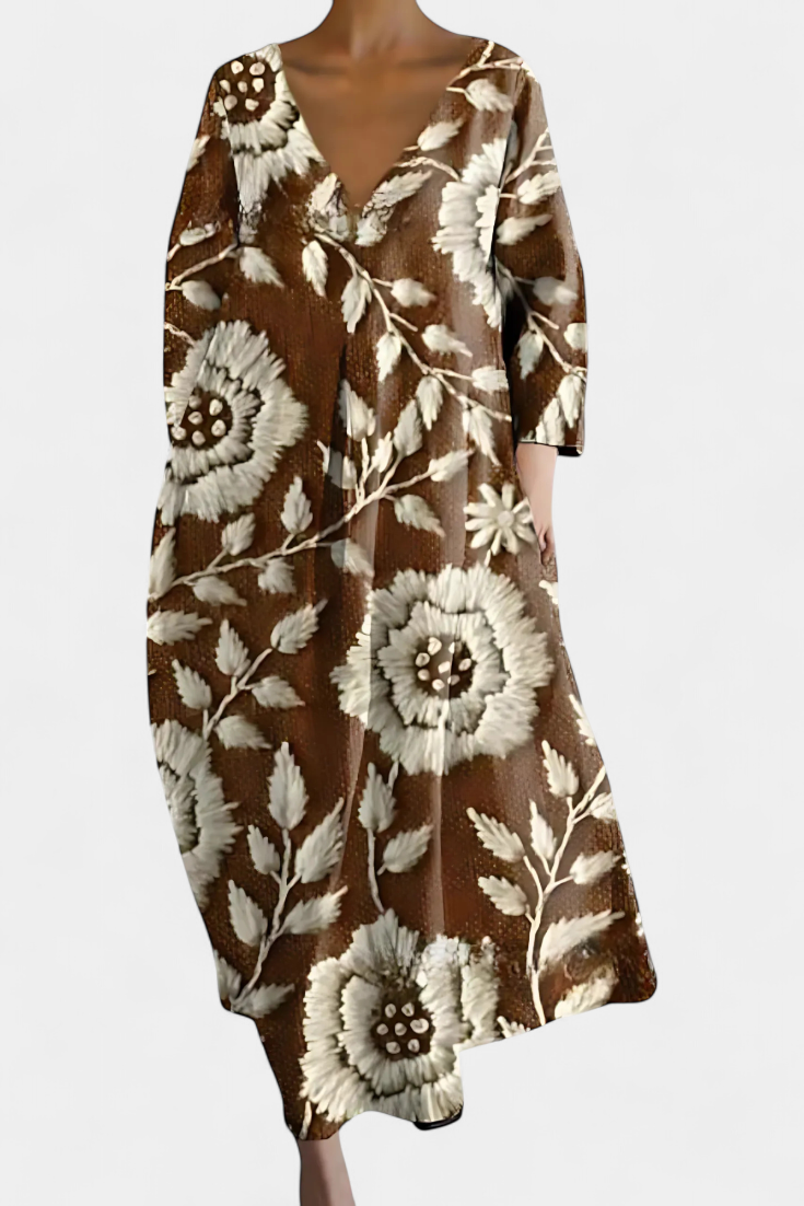Eabha - V-Neck Fluid Dress