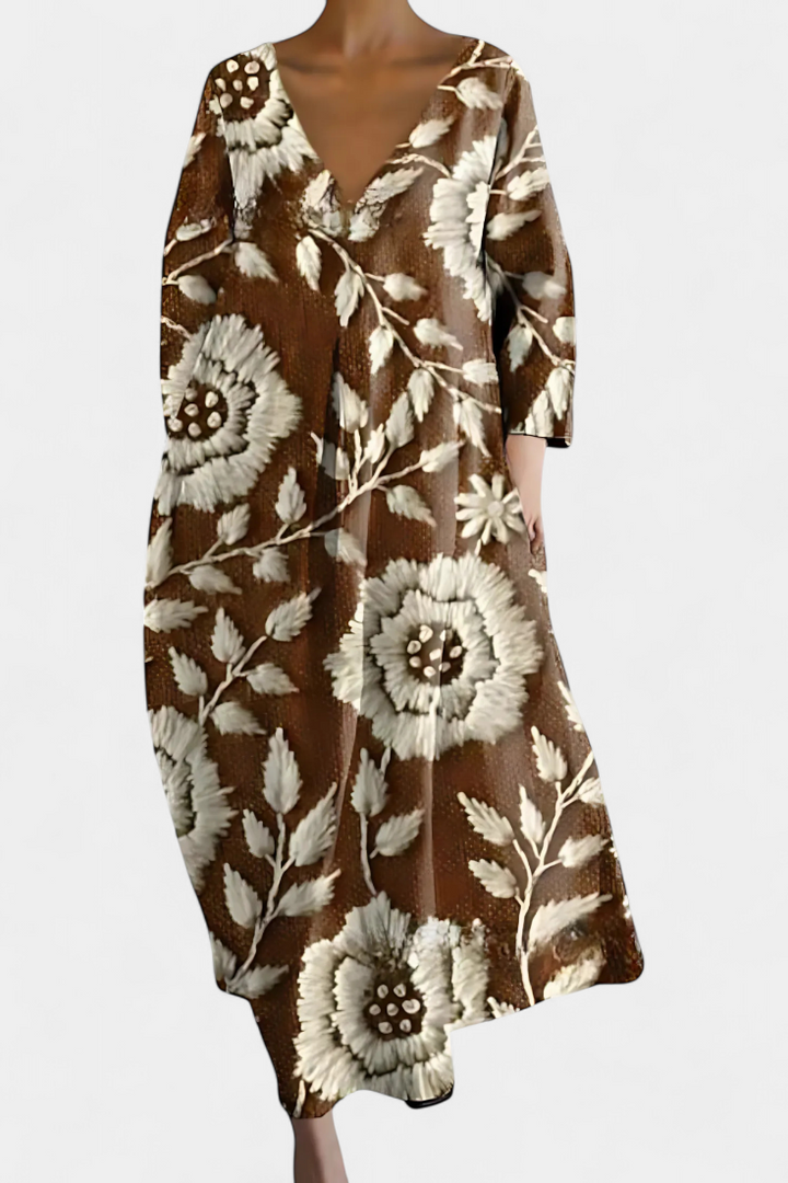 Eabha - V-Neck Fluid Dress