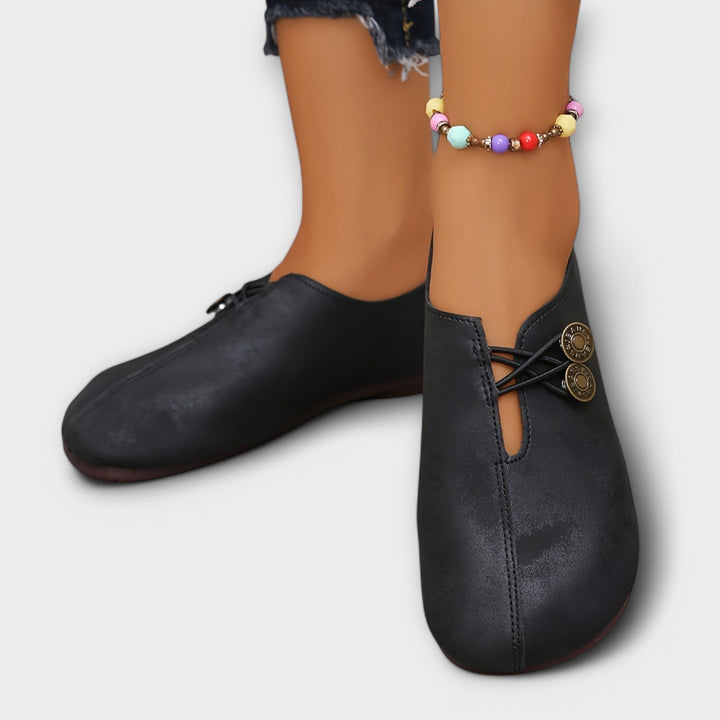 Dervla - Leather Ballerina Flats