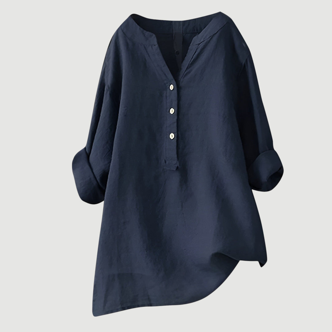 Eabha - White V-Neck Blouse